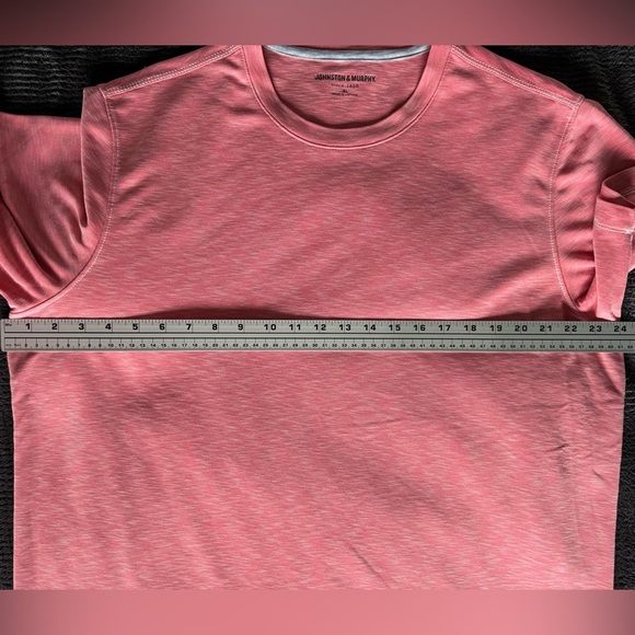EUC Johnston & Murphy XL Tech Tee — Heather Coral 🪸 Performance Stretch T-Shirt - Picture 5 of 8